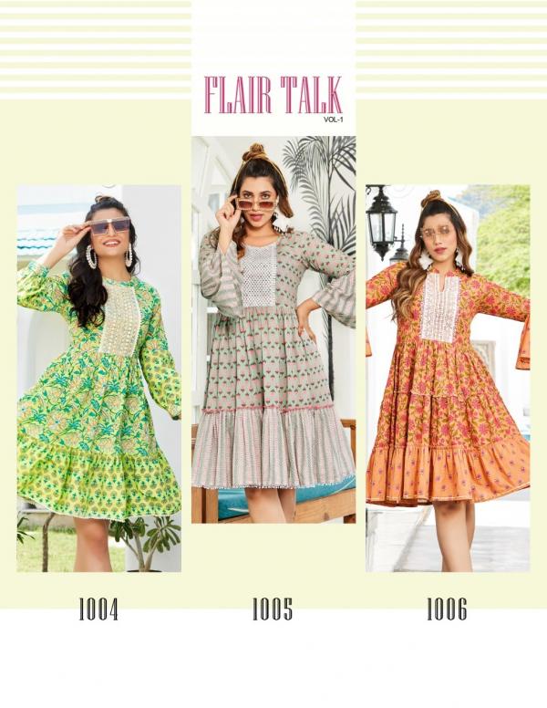 Flair Talk 1 Designer Wear Tunic Short Kurti Collection